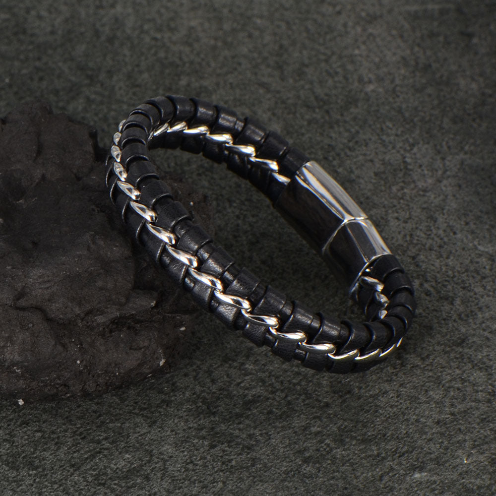 Men's Braided Leather Cord Bracelet