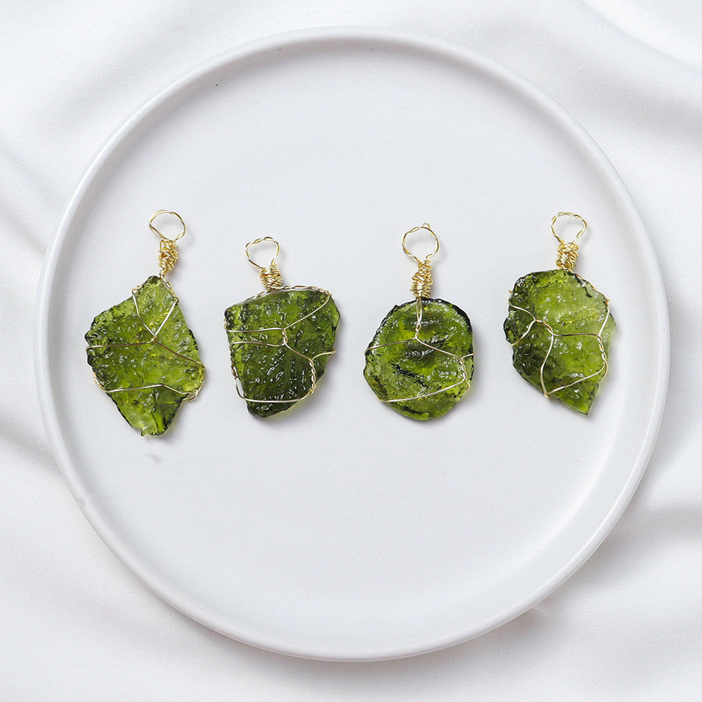 Meteorite Pendant Rough Stone Jewelry Necklace