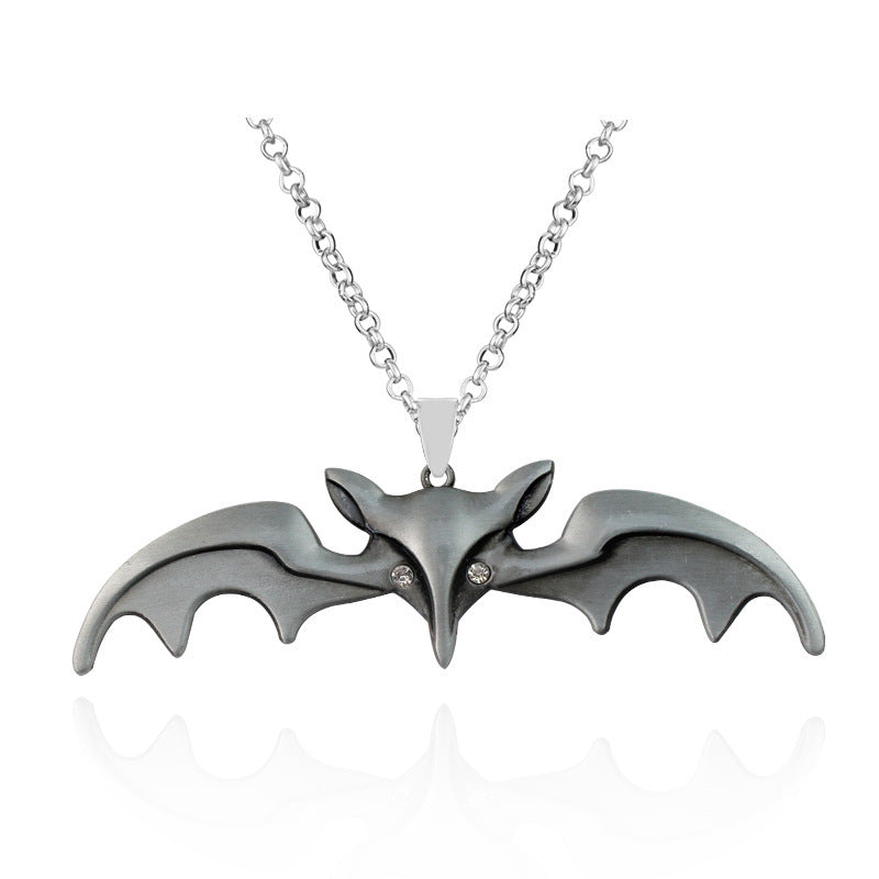 Halloween Animal Bat Wing Diamond Necklace