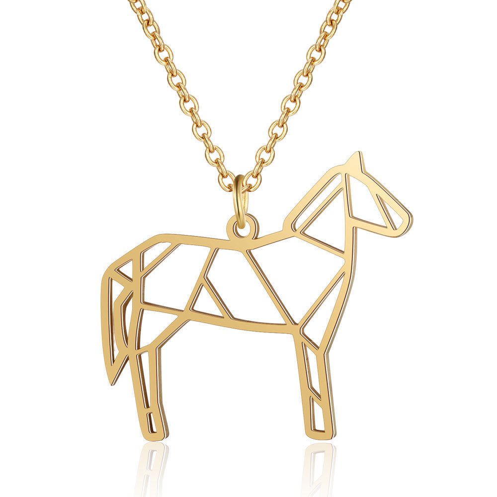 Stainless Steel Animal Horse Fashion Necklace
