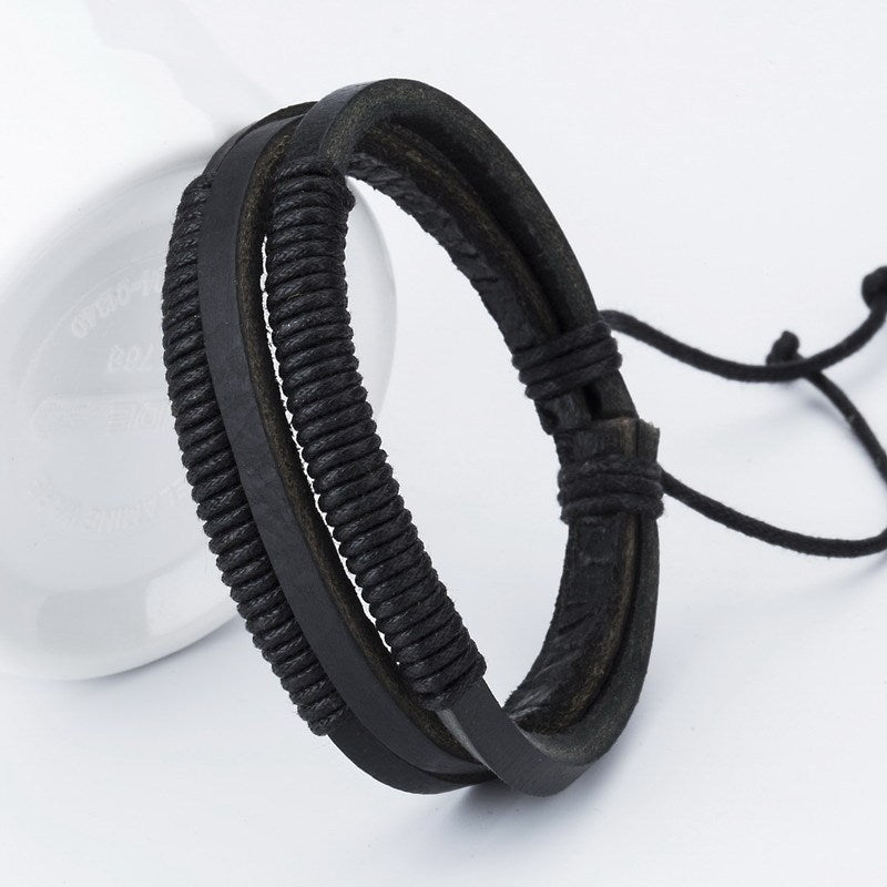 Leather braided bracelet