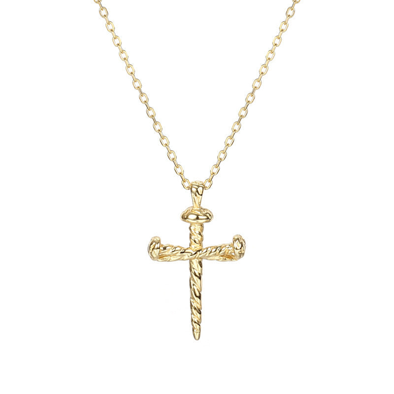 Simple Cross Necklace in Sterling Silver