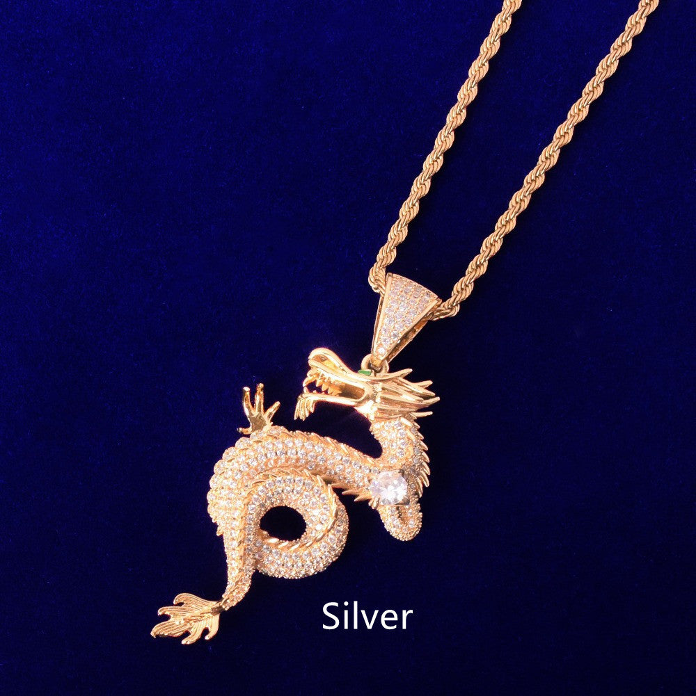 European And American Golden Animal Dragon Pendant Necklace