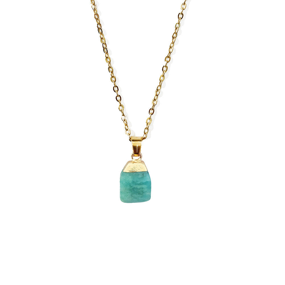 Cut Natural Necklace With Original Stone Pendant