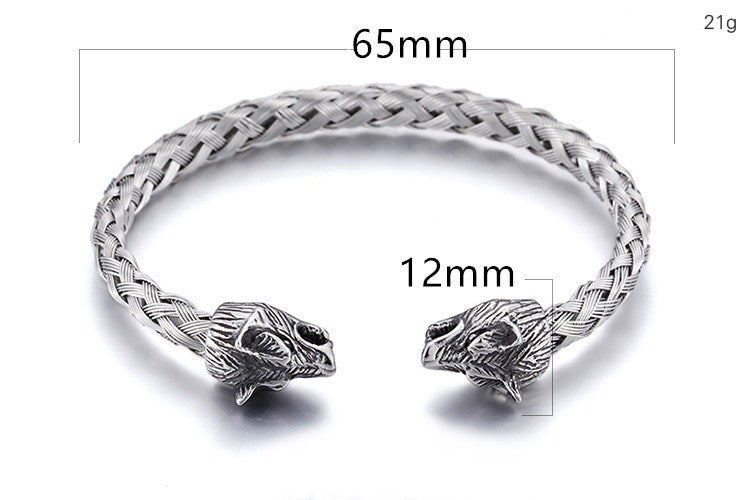 Stainless Steel Skull Braided Bracelet