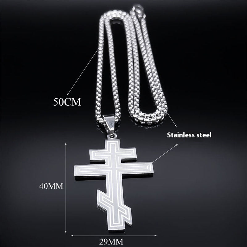 Russian Dongzheng Cross Necklace Ordinary Irregular
