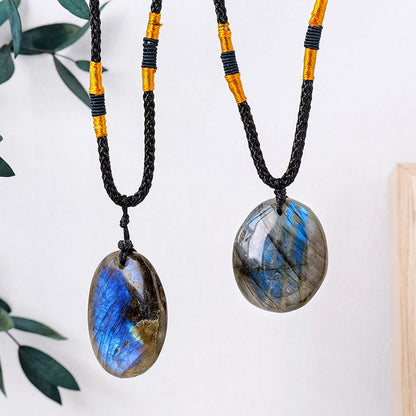 Labradorite Rough Stone Pendant Necklace Pendant