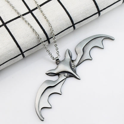 Halloween Animal Bat Wing Diamond Necklace