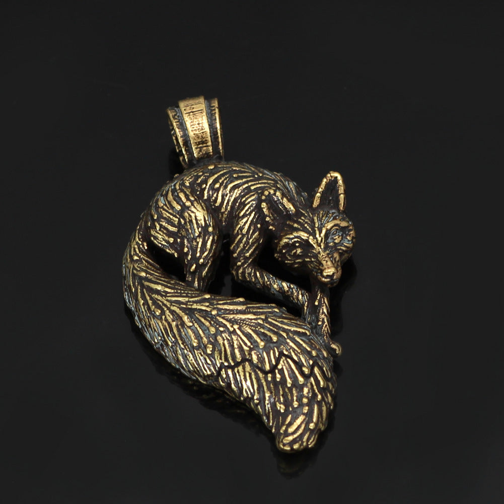 Personalized Animal Men's Fox Pendant Necklace