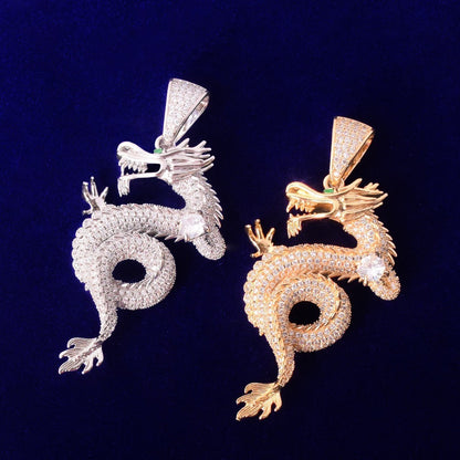 European And American Golden Animal Dragon Pendant Necklace