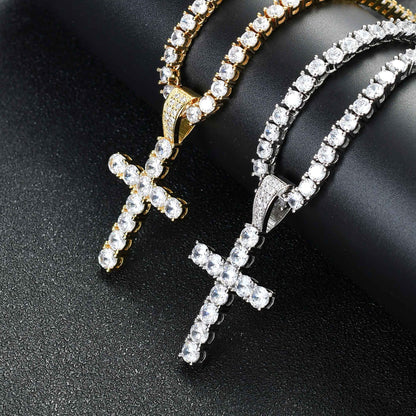 Boutique cross pendant Zircon 4mm Necklace