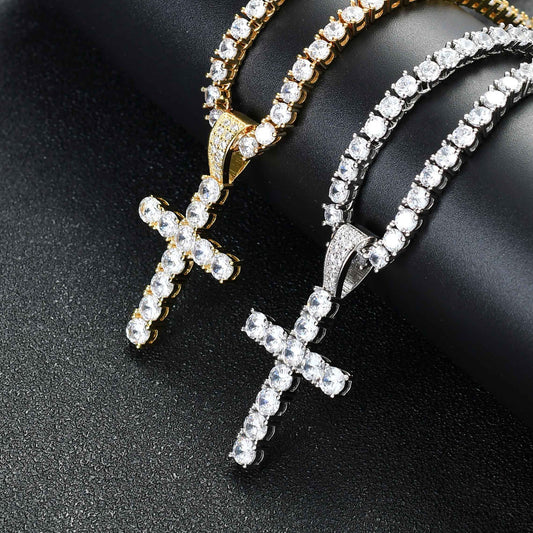 Boutique cross pendant Zircon 4mm Necklace