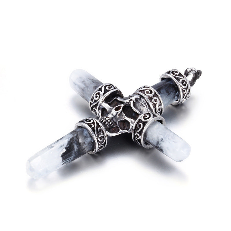 Vintage Fashion Men's Skull Cross Necklace