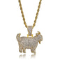 Hip Hop Goat Zircon Pendant Necklace
