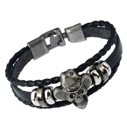 Leather braided bracelet