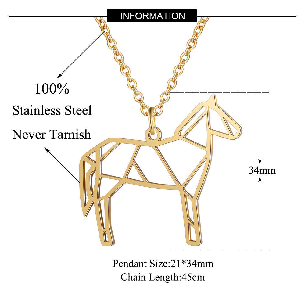 Stainless Steel Animal Horse Fashion Necklace