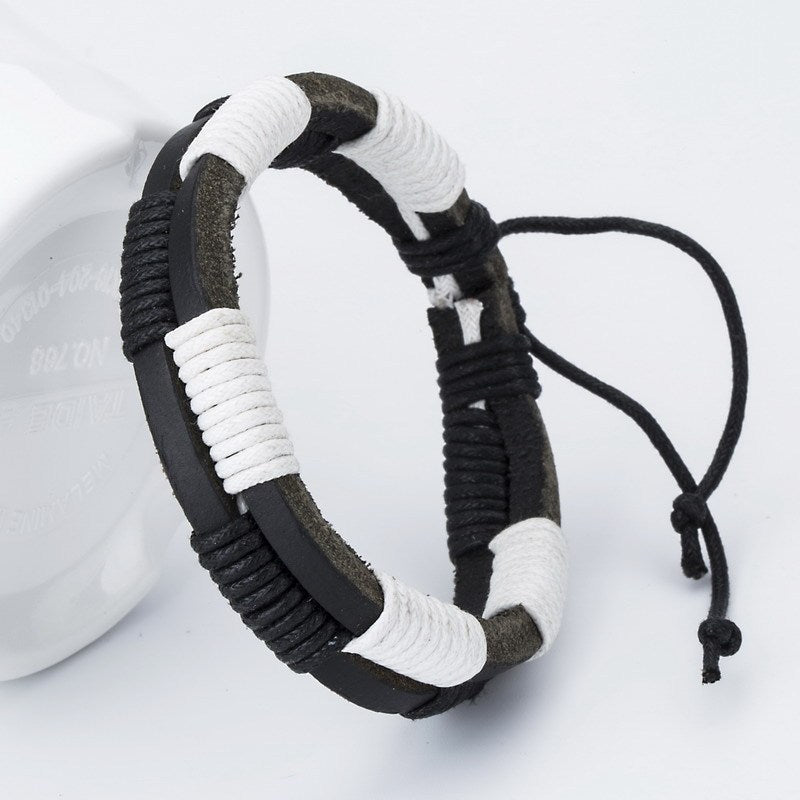 Leather braided bracelet