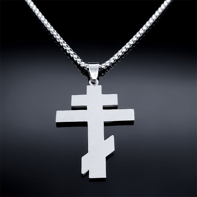 Russian Dongzheng Cross Necklace Ordinary Irregular