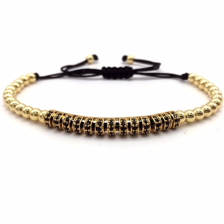 4mm copper bead adjustable braided bracelet