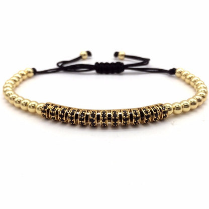 4mm copper bead adjustable braided bracelet