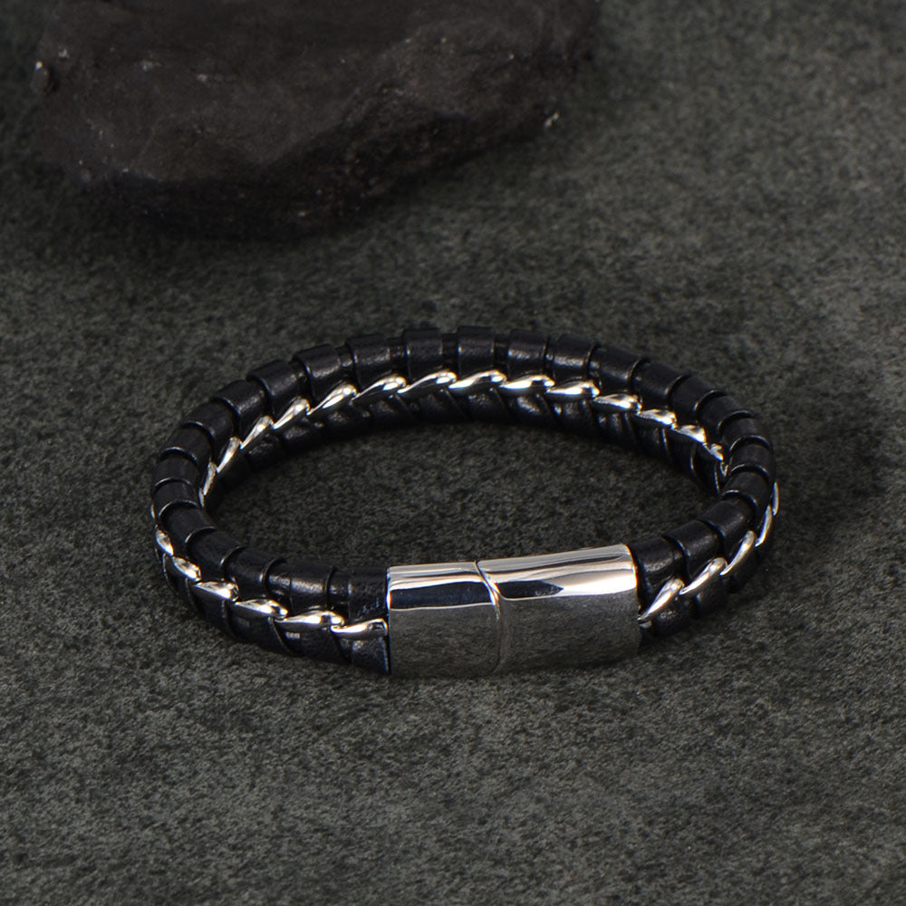 Men's Braided Leather Cord Bracelet