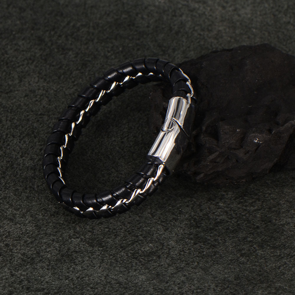 Men's Braided Leather Cord Bracelet