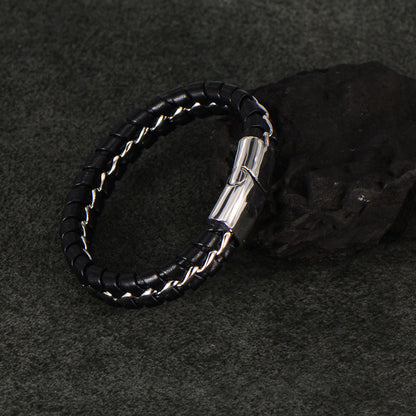 Men's Braided Leather Cord Bracelet