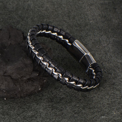 Men's Braided Leather Cord Bracelet