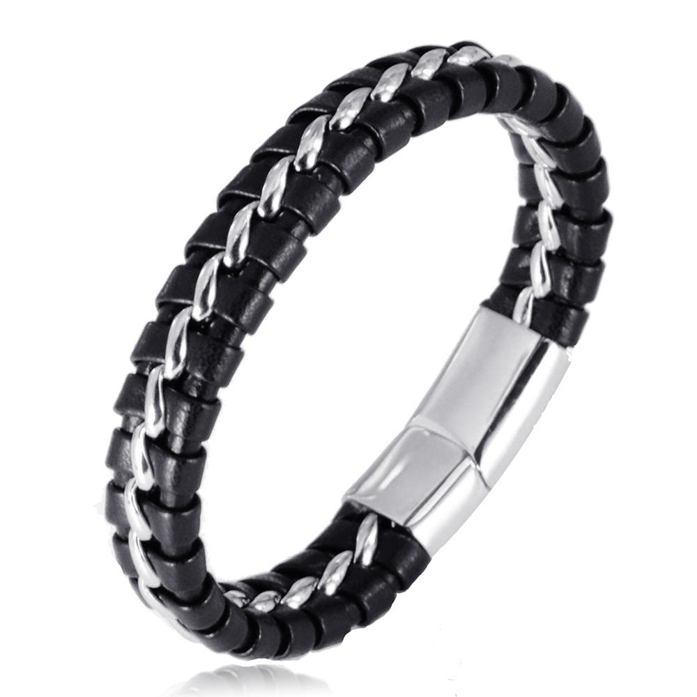 Men's Braided Leather Cord Bracelet