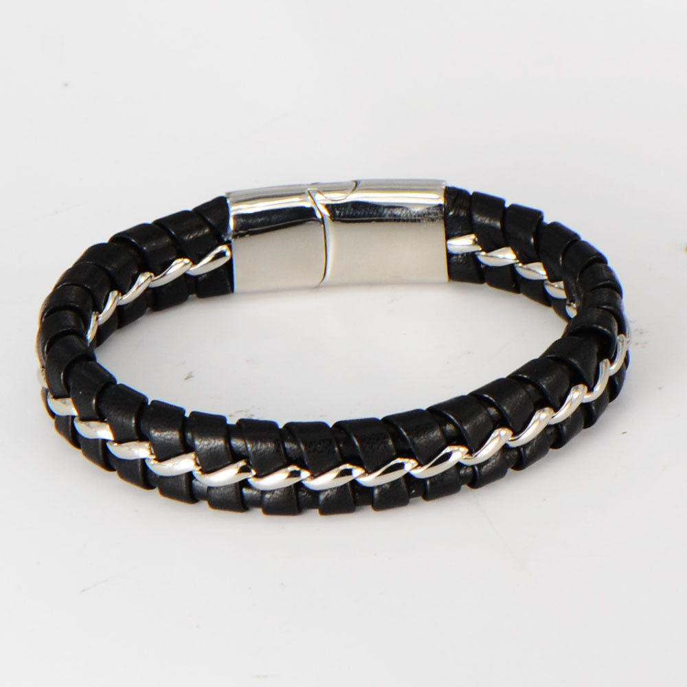 Men's Braided Leather Cord Bracelet