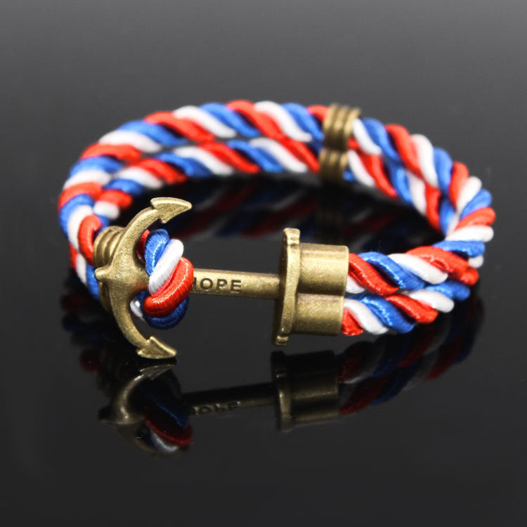 Braided hook anchor bracelet