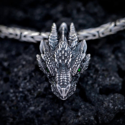 Custom Pure Tin Silver Dragon Retro Style Hip Hop Men''S Necklace Pendant