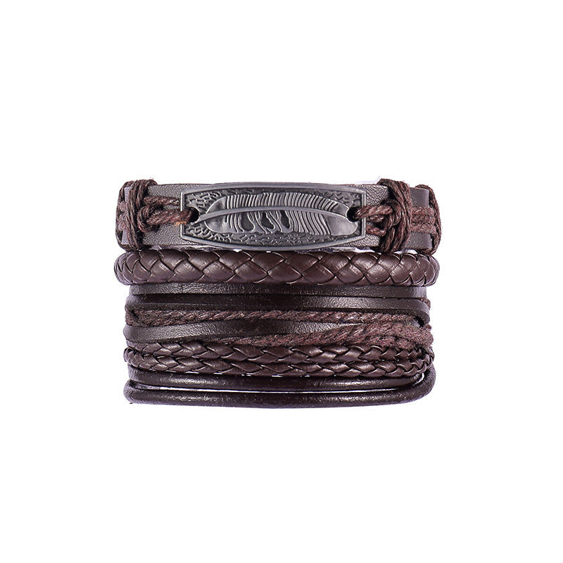 Multi-layer Braided Cowhide Bracelet