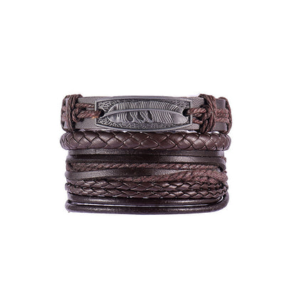 Multi-layer Braided Cowhide Bracelet