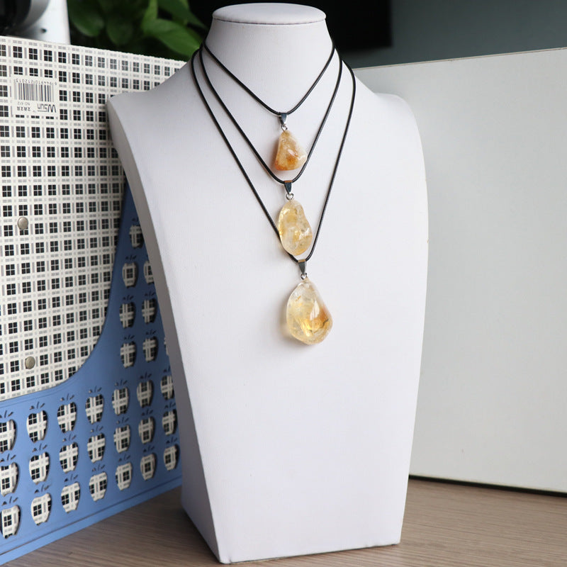 Polished Rough Stone, Irregular Pendant, Conformal Necklace