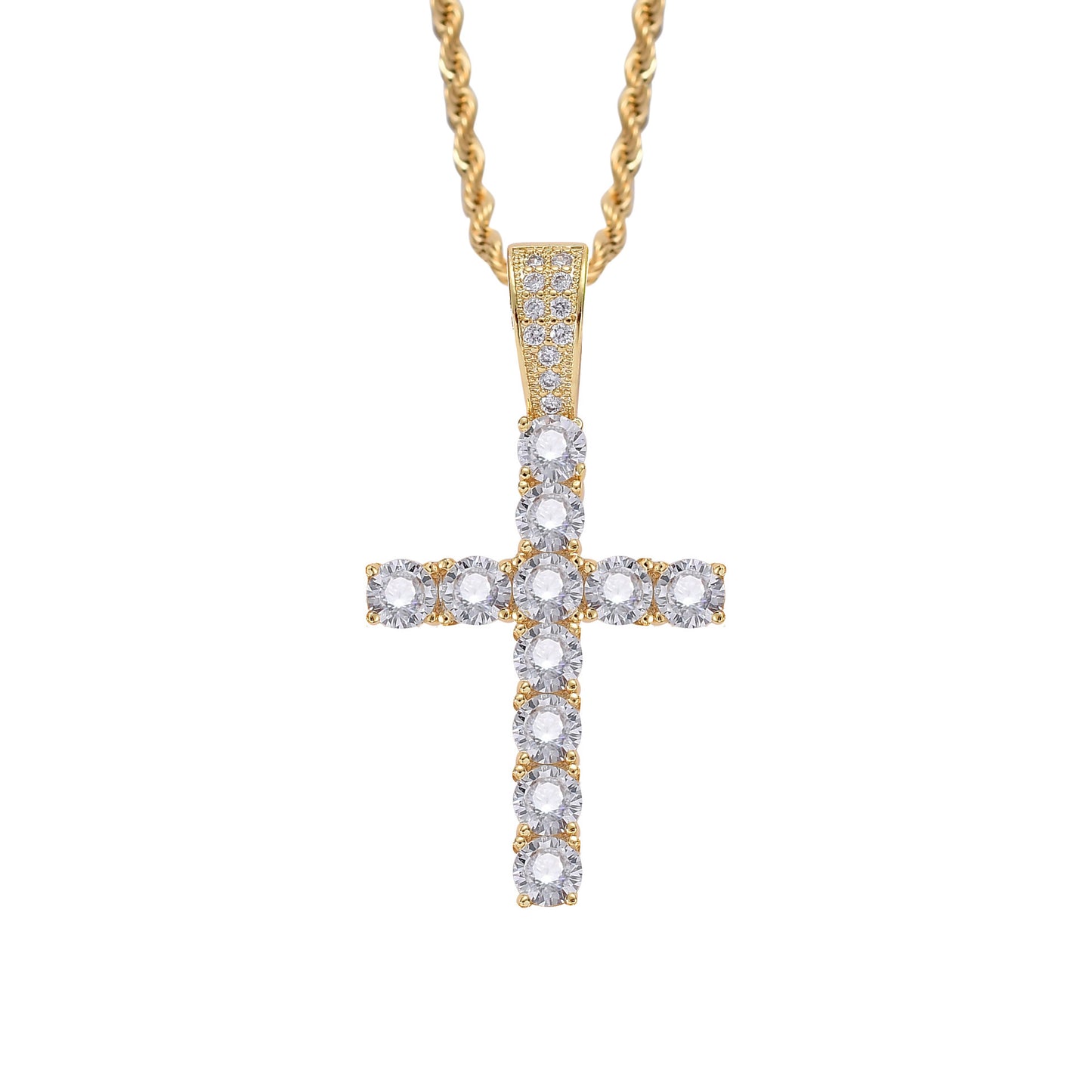 Boutique cross pendant Zircon 4mm Necklace
