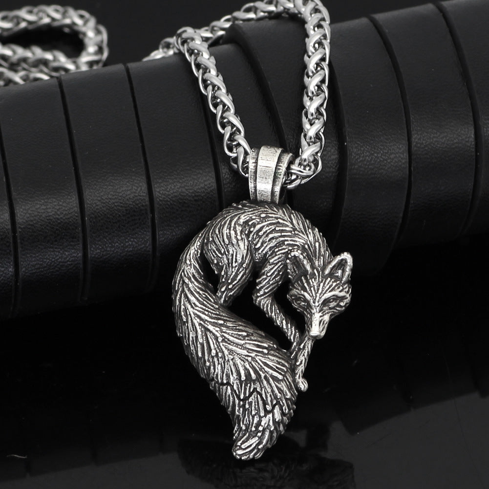 Personalized Animal Men's Fox Pendant Necklace