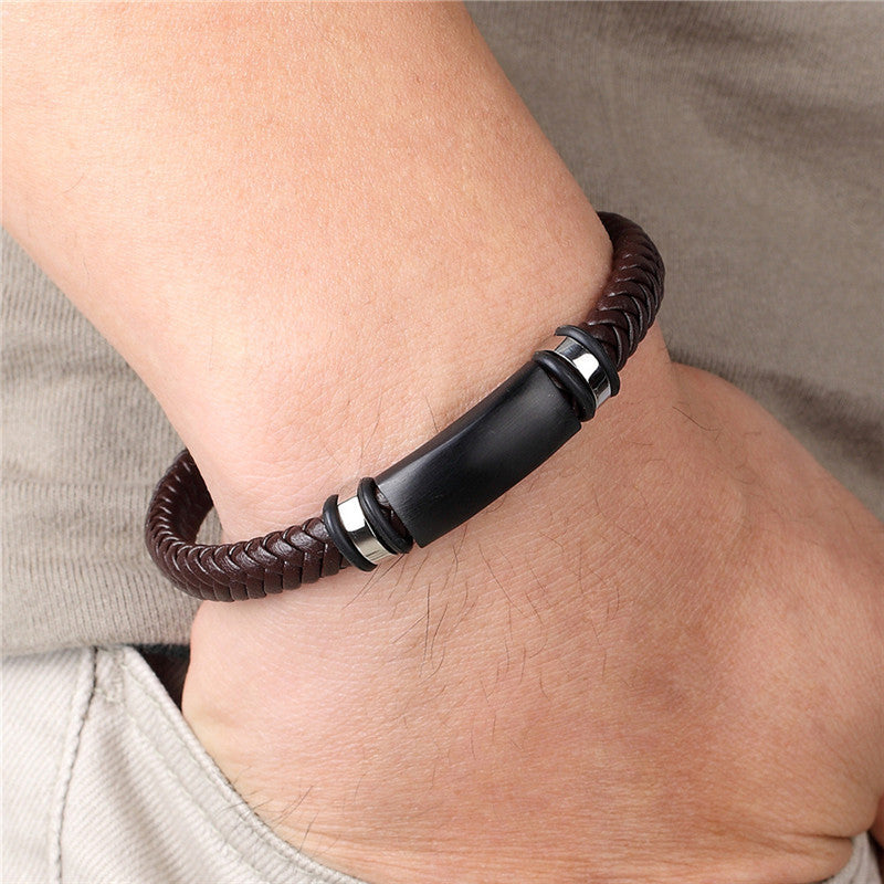 Braided stainless steel men's bracelet