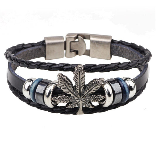 Leather braided bracelet