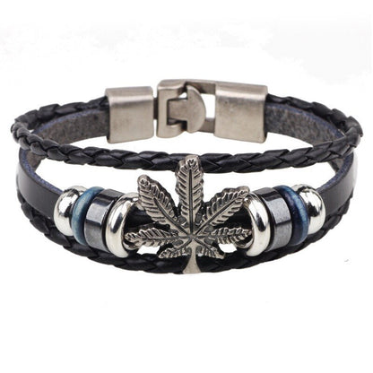 Leather braided bracelet