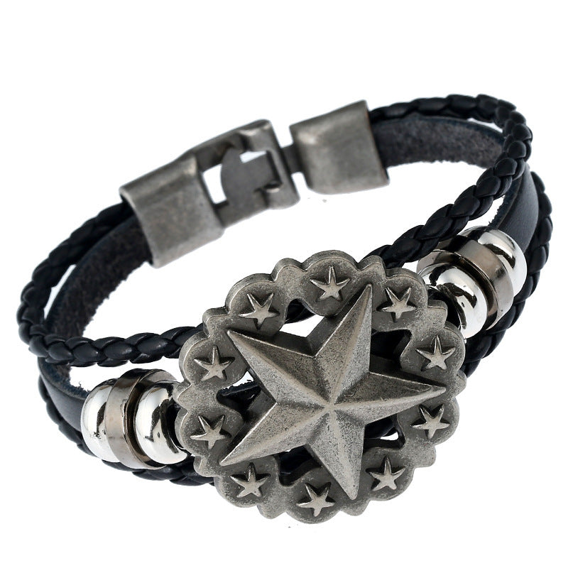 Leather braided bracelet
