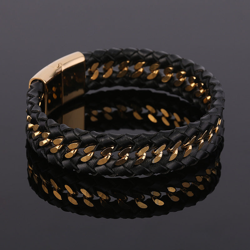 Braided Style personalized leather bracelet