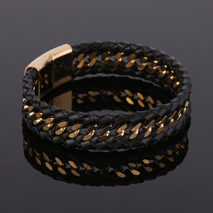 Braided Style personalized leather bracelet