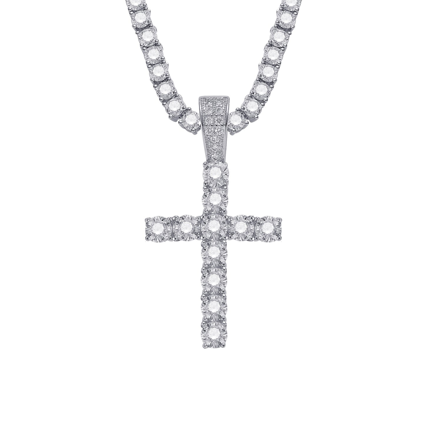 Boutique cross pendant Zircon 4mm Necklace