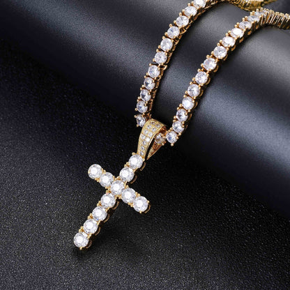 Boutique cross pendant Zircon 4mm Necklace