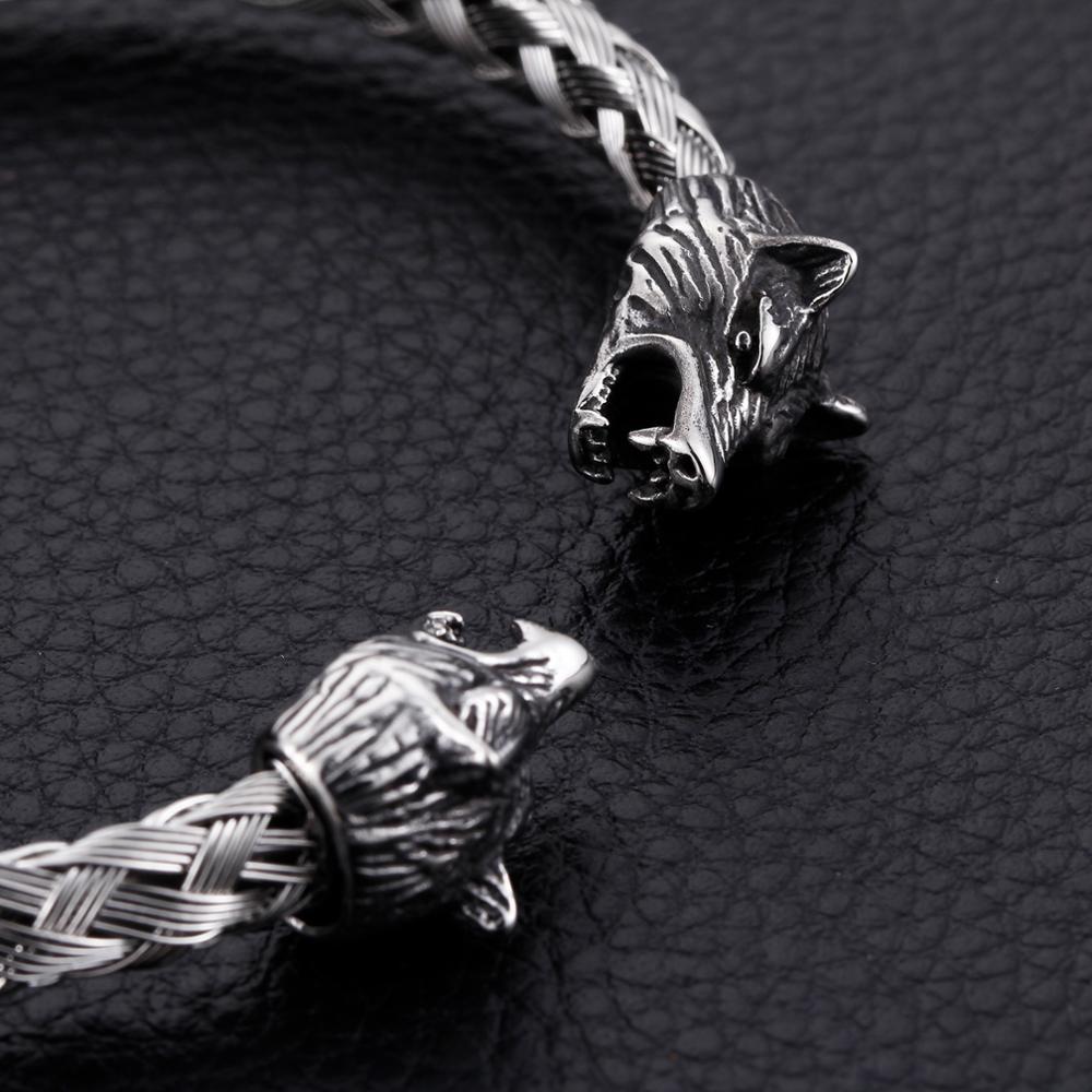 Stainless Steel Skull Braided Bracelet