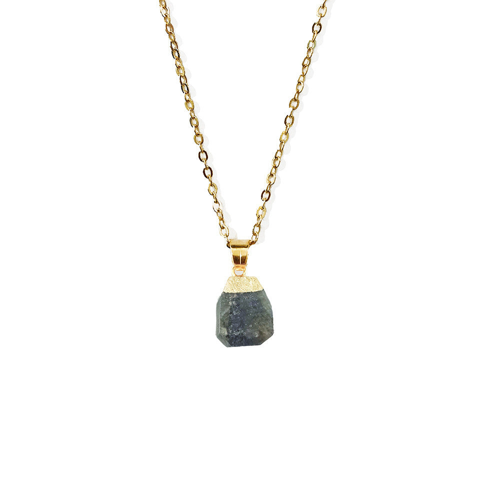 Cut Natural Necklace With Original Stone Pendant