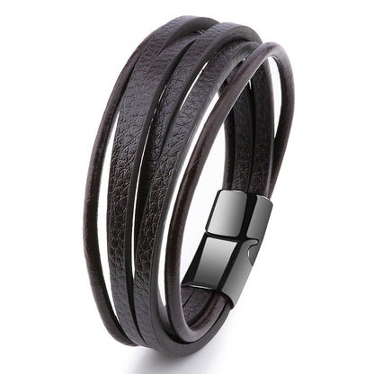 Men's Alloy Braided PU Leather Bracelet