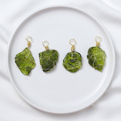 Meteorite Pendant Rough Stone Jewelry Necklace