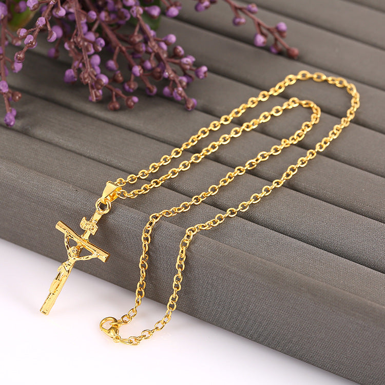 Cross Bone Carving Hip Hop Necklace